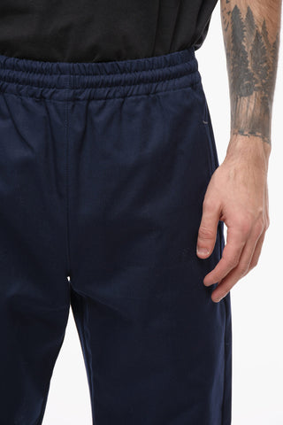 Cuffed CASUAL Cotton Pants with Elastic Wasitband