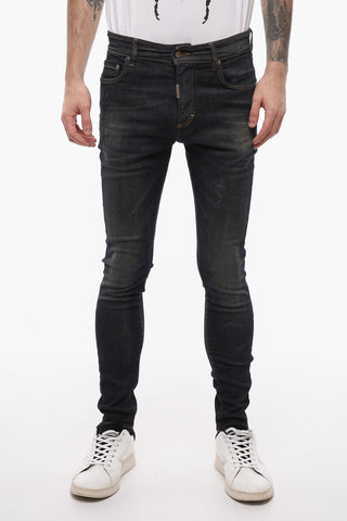 Jeans Slim Fit con Bottone Logato 13cm