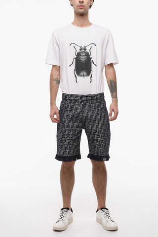 Monogram Shorts with Fringes