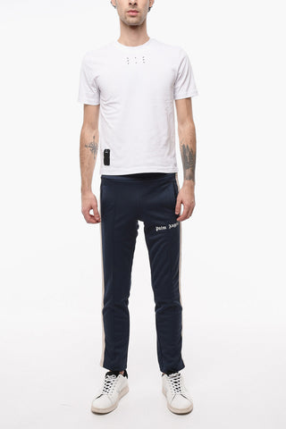 Joggers in Nylon con Zip alla Caviglia e Bande a Contrasto