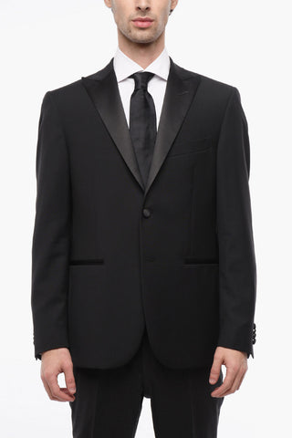 CC COLLECTION Virgin-wool CERIMONY RIGHT Blazer with Satin Peak Lapel