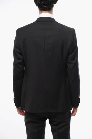 CC COLLECTION Virgin-wool CERIMONY RIGHT Blazer with Satin Peak Lapel