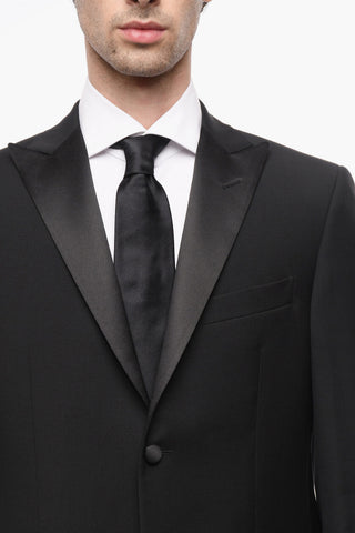 CC COLLECTION Virgin-wool CERIMONY RIGHT Blazer with Satin Peak Lapel