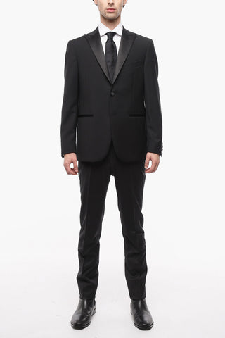 CC COLLECTION Virgin-wool CERIMONY RIGHT Blazer with Satin Peak Lapel