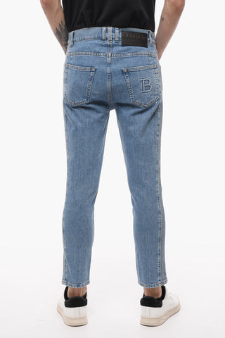 Tapered-Fit Jeans with Side Details 17cm