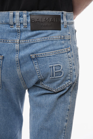 Tapered-Fit Jeans with Side Details 17cm