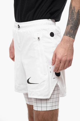 NIKE X OFF-WHITE Double-layered Shorts with Elastic Waistband
