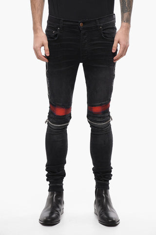 Jeans Biker PLAID MX2 con Dettagli a Contrasto 13cm