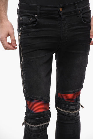 Jeans Biker PLAID MX2 con Dettagli a Contrasto 13cm