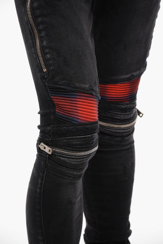 Jeans Biker PLAID MX2 con Dettagli a Contrasto 13cm