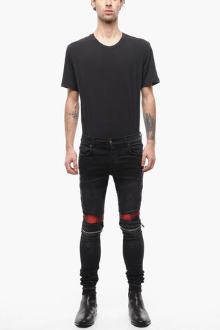 Jeans Biker PLAID MX2 con Dettagli a Contrasto 13cm