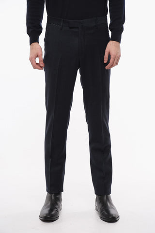 Pantaloni in Lana Stretch ACADEMY con Motivo Pin Check
