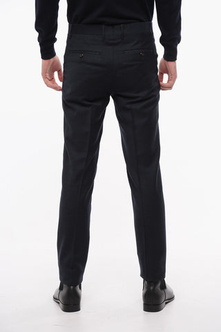 Pantaloni in Lana Stretch ACADEMY con Motivo Pin Check