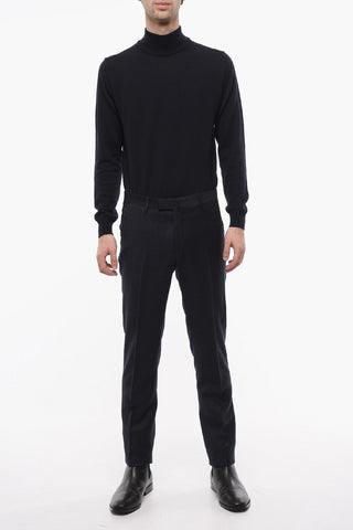 Pantaloni in Lana Stretch ACADEMY con Motivo Pin Check