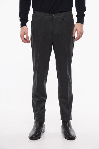 Pantaloni in Lana Vergine LEADER con Dettagli in Suede