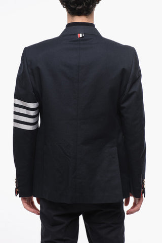 Blazer Semifoderato in Cotone con Righe Laterali