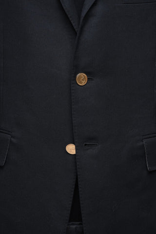 Cotton Half-lined Blazer with Side Stripes