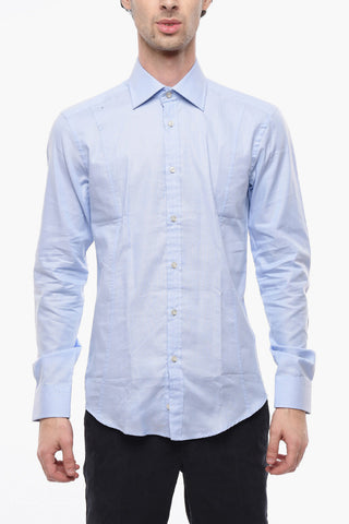Camicia in Tinta Unita con Collo Francese