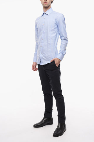Camicia in Tinta Unita con Collo Francese