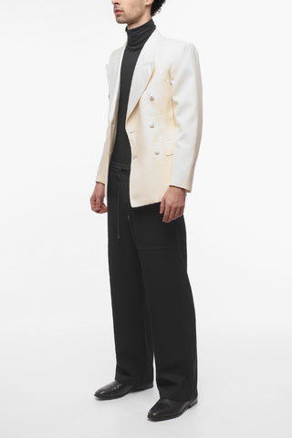 UNISEX MM4 Mohair Blend Double-breasted Blazer with Peak Lapel