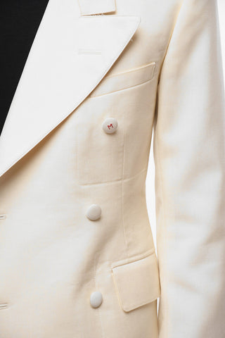 UNISEX MM4 Mohair Blend Double-breasted Blazer with Peak Lapel
