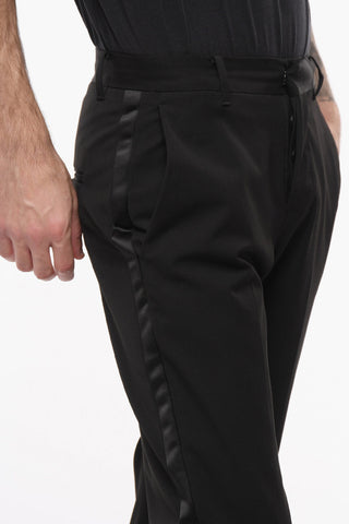 MYK Cropped Trousers with Satin Detail