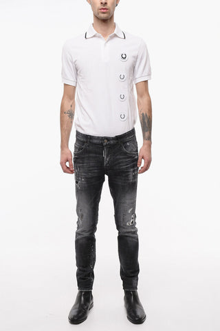 Distressed SKATER Denims with Stonewash Effect