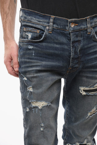 Distressed Stone-Wash Skinny Fit Jeans