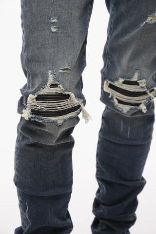 Distressed Stone-Wash Skinny Fit Jeans