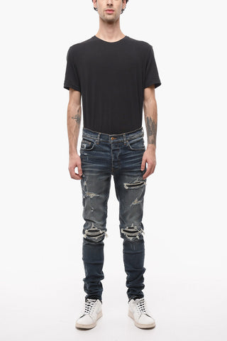 Distressed Stone-Wash Skinny Fit Jeans