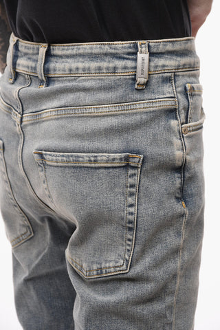 Stretch Denim Slim Fit Distressed Jeans 14cm