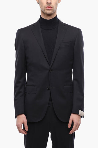 Tweed Virgin Wool Lined Suit with Flap Pockets