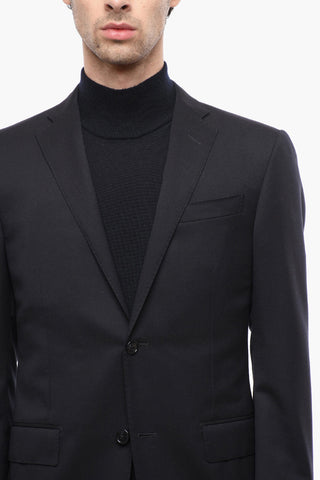 Tweed Virgin Wool Lined Suit with Flap Pockets