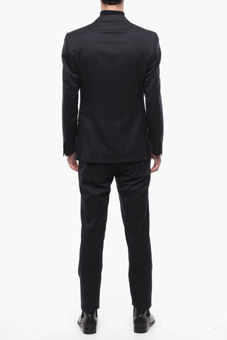 Tweed Virgin Wool Lined Suit with Flap Pockets