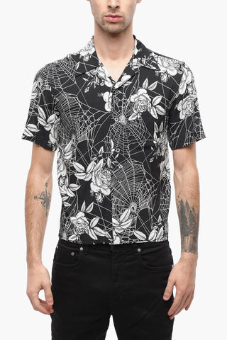 Floral Printed Short-sleeved Bowling Shirt