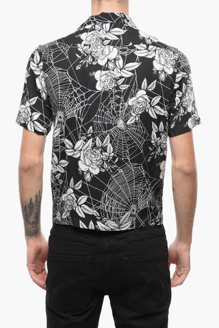 Floral Printed Short-sleeved Bowling Shirt
