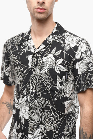 Floral Printed Short-sleeved Bowling Shirt