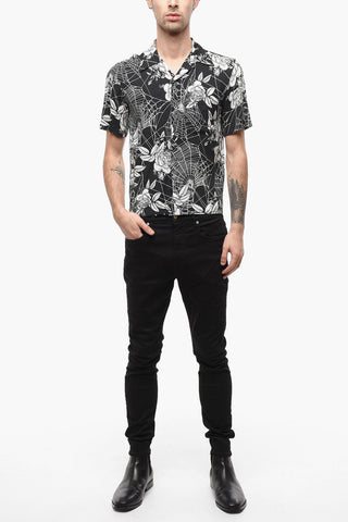 Floral Printed Short-sleeved Bowling Shirt