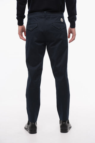Pantaloni Chino in Twill di Cotone con Logo