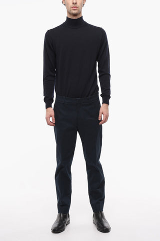 Pantaloni Chino in Twill di Cotone con Logo