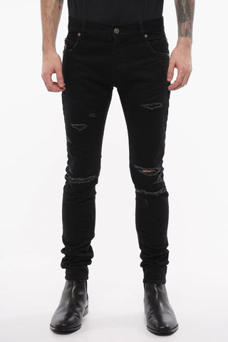 Slim-fitting Jeans with Distressed Detailing