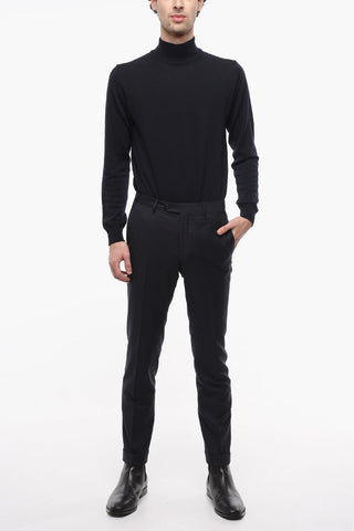 Pantlaoni in Lana Herringbone ACADEMY con Risvolto