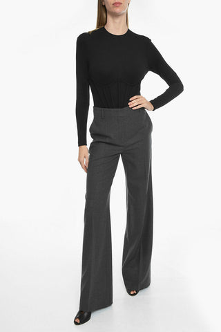 Wool High Waisted Palazzo Pants