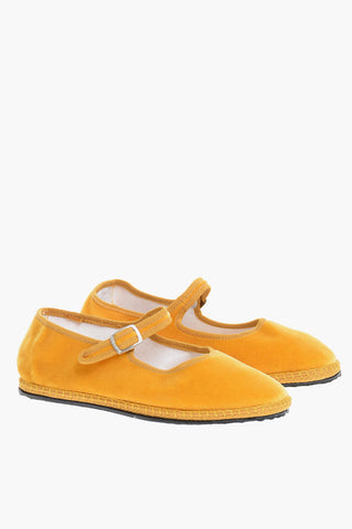 Solid Color Velvet Mary Jane Ballet Flats