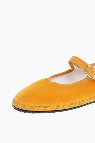 Solid Color Velvet Mary Jane Ballet Flats