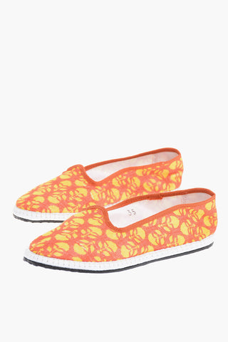 Patterned Fabric Furlane with Rubber Sole