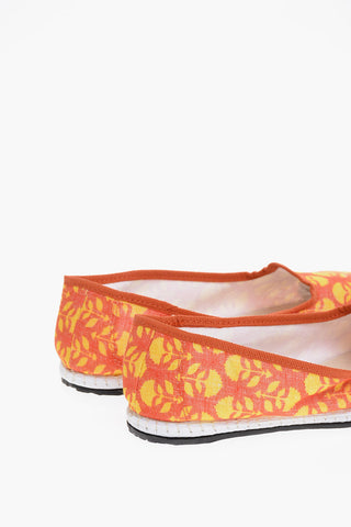 Patterned Fabric Furlane with Rubber Sole