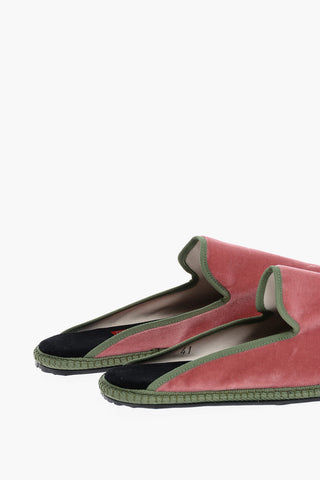 Sabot In Velour con Finiture a Contrasto
