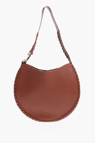 Leather MATE Hobo Bag with Golden Details and Removable Pouch
