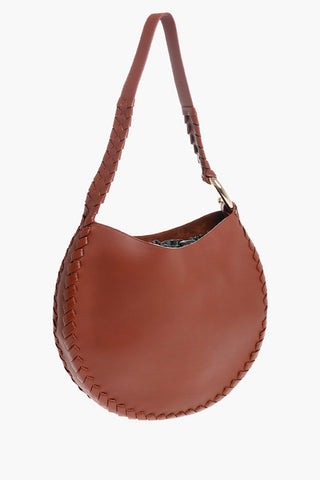 Leather MATE Hobo Bag with Golden Details and Removable Pouch